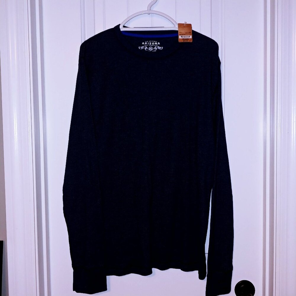 NWT - Men's Arizona Long Sleeve Blue Thermal Shirt - Size XXL